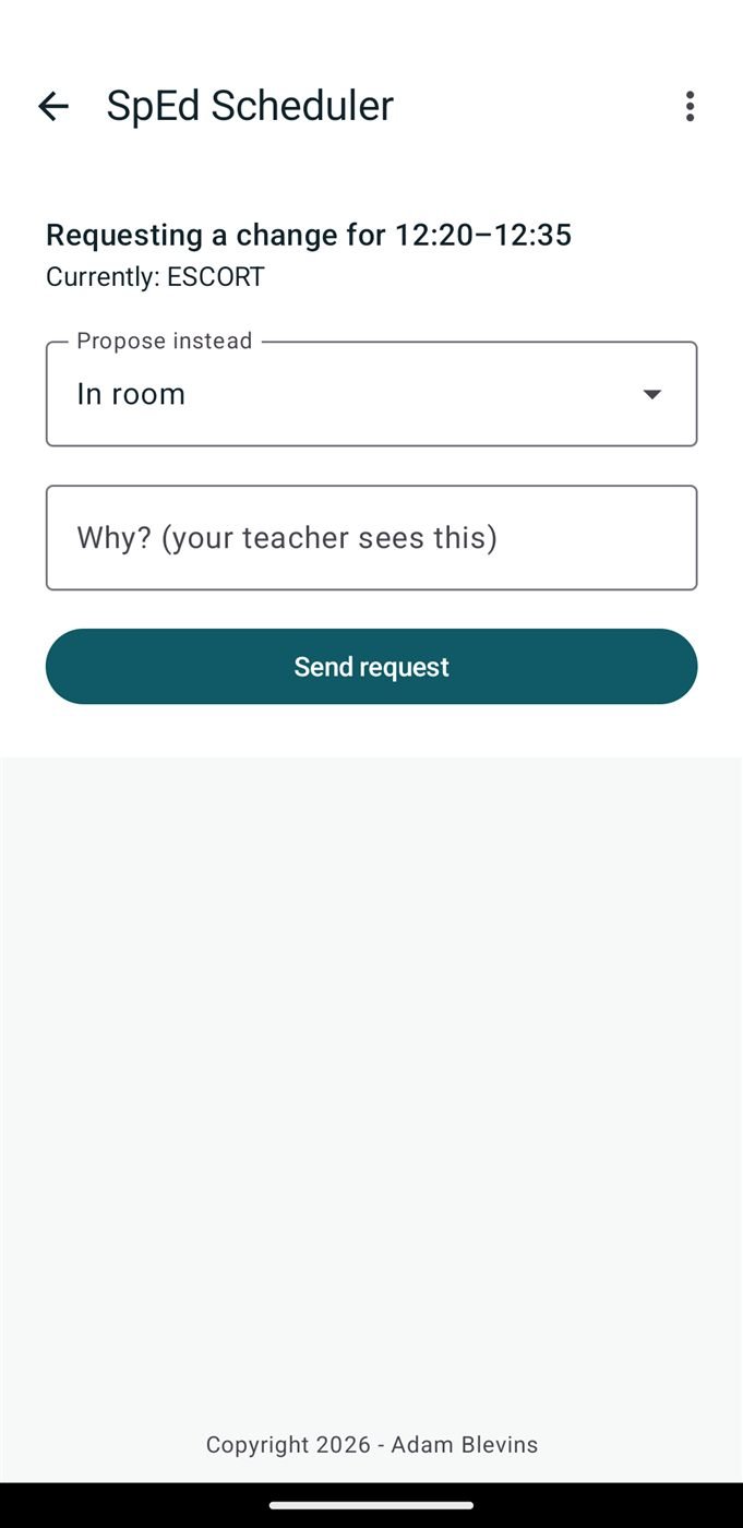 SPED Scheduler screenshot 2