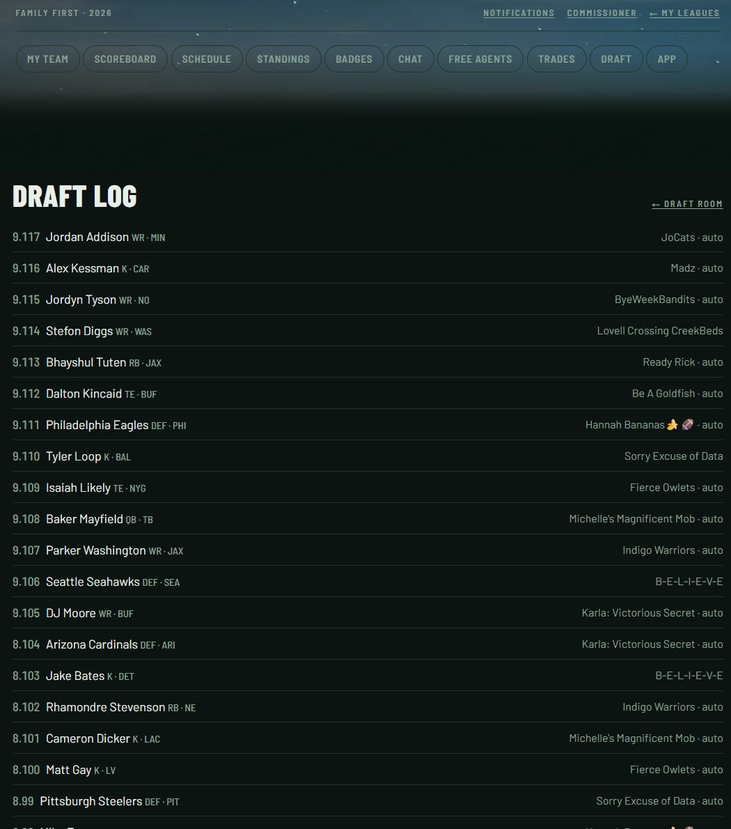 Ultimate Fantasy web app screenshot 3